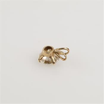 14kt Gold Clear Stone Pendant