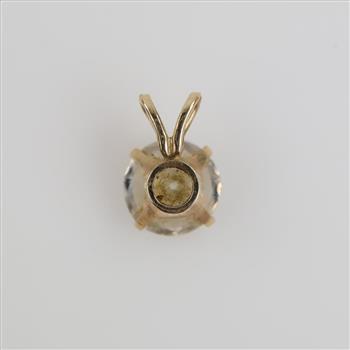 14kt Gold Clear Stone Pendant