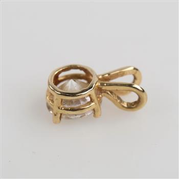 14kt Gold Clear Stone Pendant