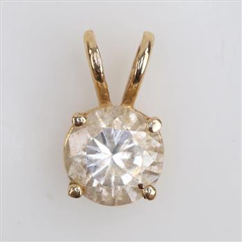 14kt Gold Clear Stone Pendant