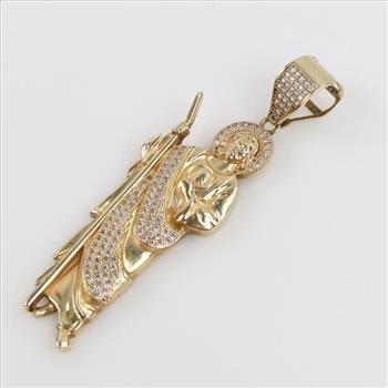 14kt Gold Clear Stone Pendant