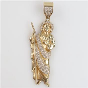 14kt Gold Clear Stone Pendant