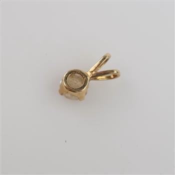 14kt Gold Clear Stone Pendant