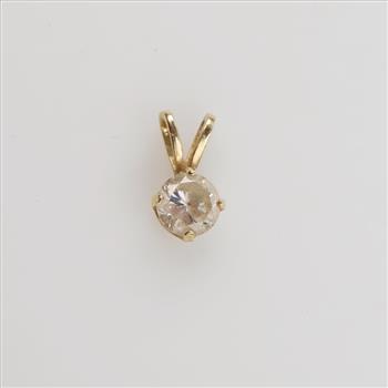 14kt Gold Clear Stone Pendant