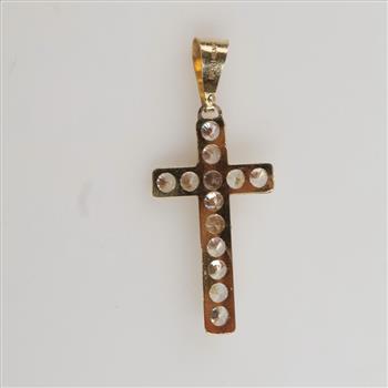14kt Gold Clear Stone Religious Pendant
