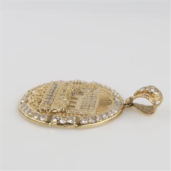 14kt Gold Clear Stone Religious Pendant