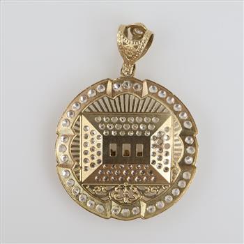 14kt Gold Clear Stone Religious Pendant