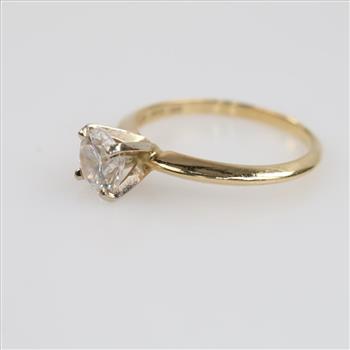 14kt Gold Clear Stone Ring