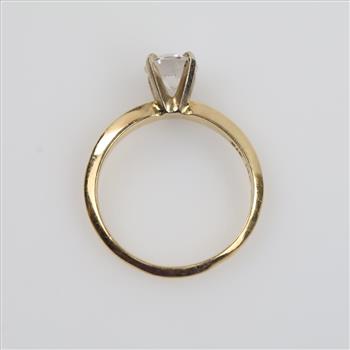 14kt Gold Clear Stone Ring