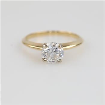 14kt Gold Clear Stone Ring