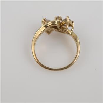 14kt Gold Clear Stone Ring