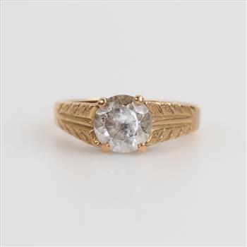 14kt Gold Clear Stone Ring