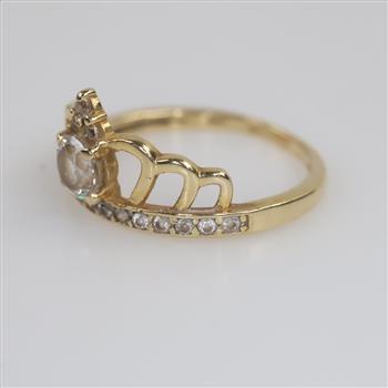 14kt Gold Clear Stone Ring