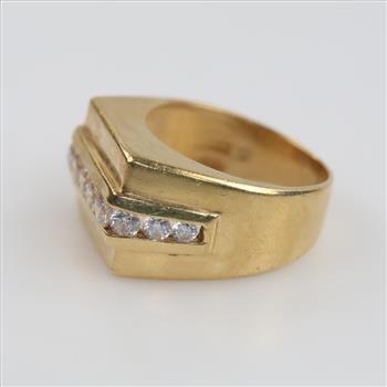 14kt Gold Clear Stone Ring