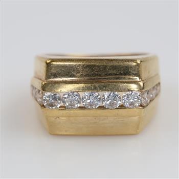 14kt Gold Clear Stone Ring