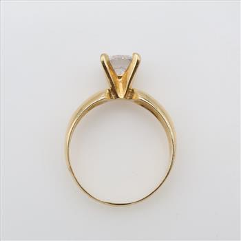 14kt Gold Clear Stone Ring