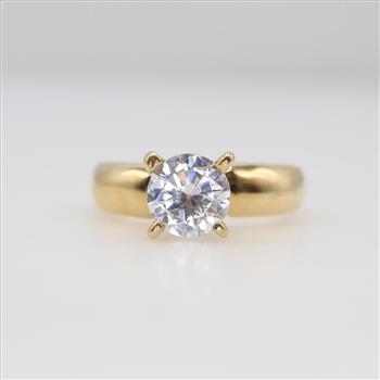 14kt Gold Clear Stone Ring