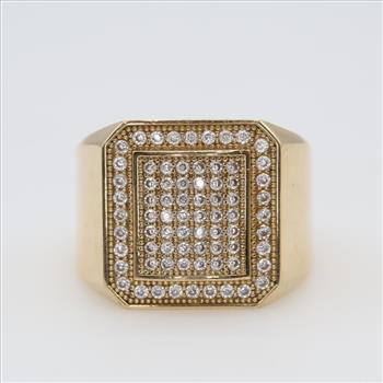 14kt Gold Clear Stone Ring