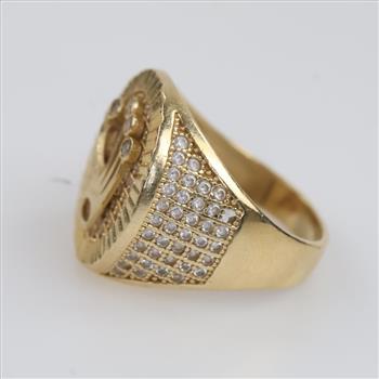 14kt Gold Clear Stone Ring