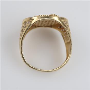 14kt Gold Clear Stone Ring