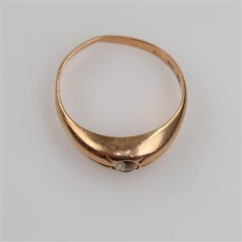 14kt Gold Clear Stone Ring