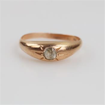 14kt Gold Clear Stone Ring