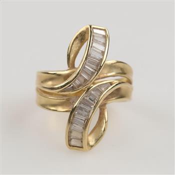 14kt Gold Clear Stone Ring