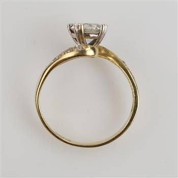 14kt Gold Clear Stone Ring
