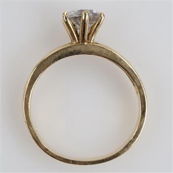 14kt Gold Clear Stone Ring