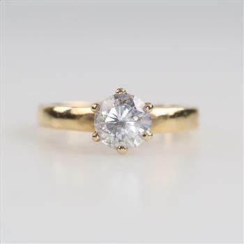 14kt Gold Clear Stone Ring