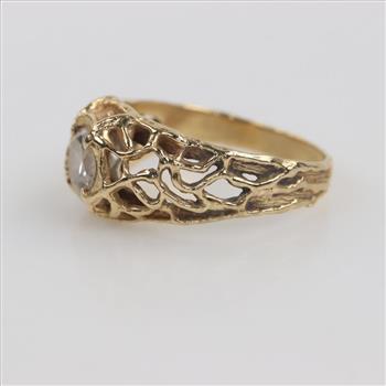 14kt Gold Clear Stone Ring