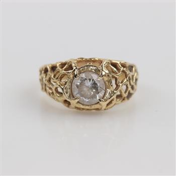 14kt Gold Clear Stone Ring