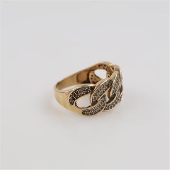 14kt Gold Clear Stone Ring