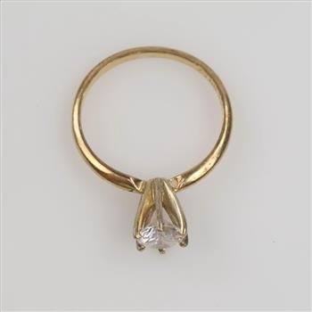 14kt Gold Clear Stone Ring