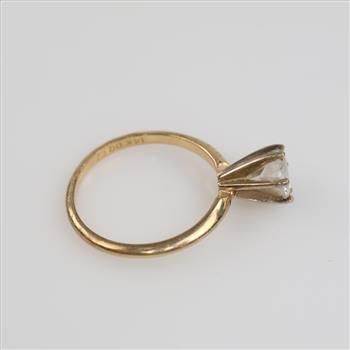14kt Gold Clear Stone Ring