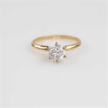 14kt Gold Clear Stone Ring