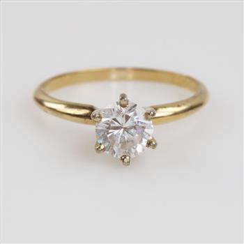 14kt Gold Clear Stone Ring