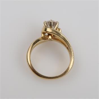 14kt Gold Clear Stone Ring