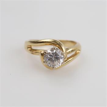 14kt Gold Clear Stone Ring