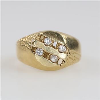 14kt Gold Clear Stone Ring