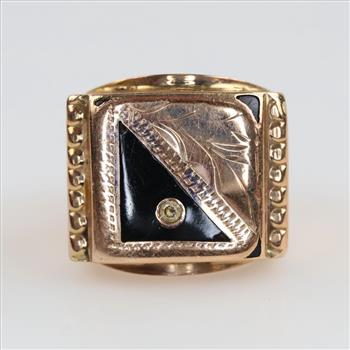 14kt Gold Clear Stone Ring