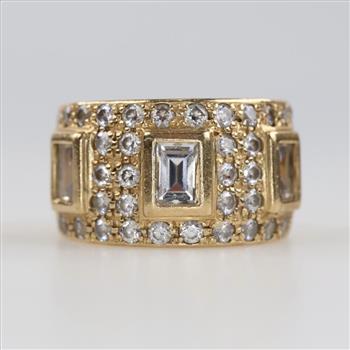 14kt Gold Clear Stone Ring