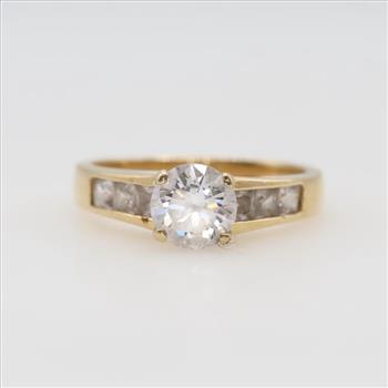 14kt Gold Clear Stone Ring