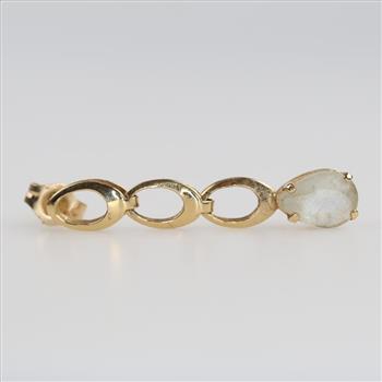14kt Gold Clear Stone Single Earring