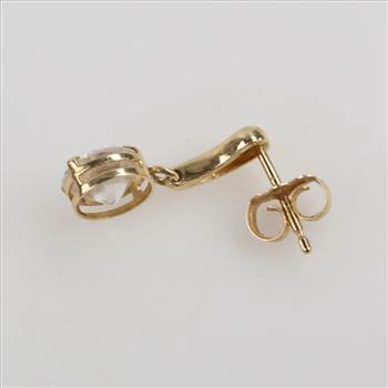 14kt Gold Clear Stone Single Earring