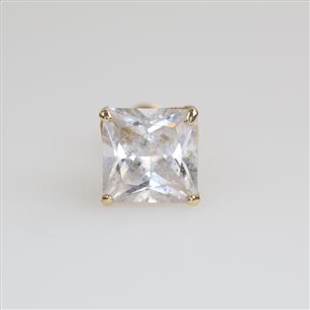14kt Gold Clear Stone Single Earring