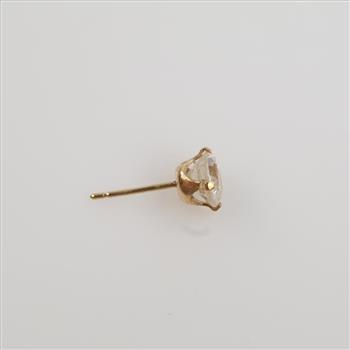 14kt Gold Clear Stone Single Earring