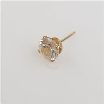 14kt Gold Clear Stone Single Earring