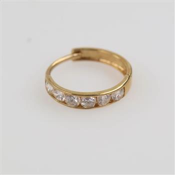 14kt Gold Clear Stone Single Earring