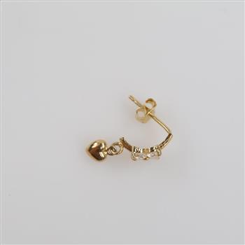 14kt Gold Clear Stone Single Earring